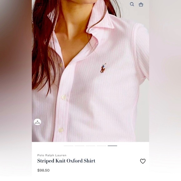 NWOT Polo Ralph Lauren Striped Knit Oxford Shirt - Picture 3 of 5
